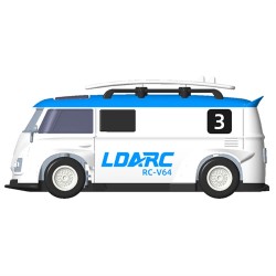 LDARC V64 1/64 LC01 takavetoinen radiolla ohjattava driftaava pieni auto LED-valoilla 80 minuutin peliaika