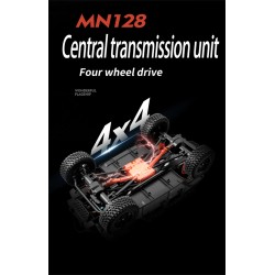 MNRC MN128 1/12-skaalan 2,4 gigahertsi neliveto maastokiipeilijä LED-valoilla täysproportionaalinen ohjaus