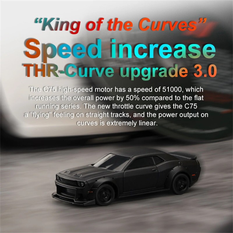 Turbo Racing C75 pieni driftaava radio-ohjattava 1/76 mittakaava 2.4G takaveto LED-valot täysproportionaalinen ohjaus