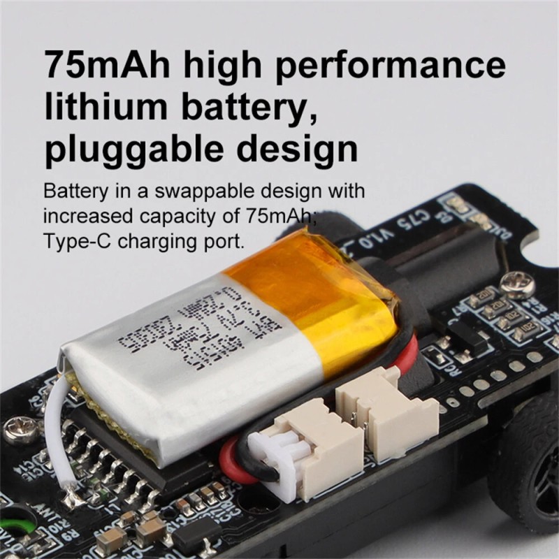 Turbo Racing C75 pieni driftaava radio-ohjattava 1/76 mittakaava 2.4G takaveto LED-valot täysproportionaalinen ohjaus