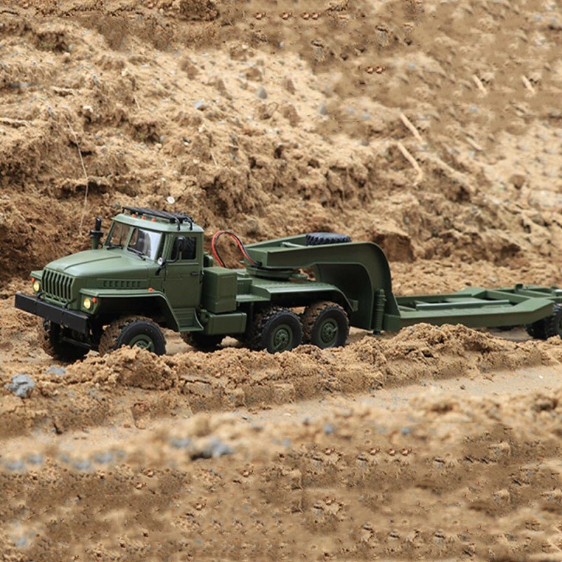 WPL B36-3 Ural etäohjattava 1/16-skaalan maastokuorma-auto perävaunulla proportionaaliohjaus
