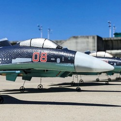 QF009 SU-35 harjaton radio-ohjattava hävittäjä EPP-runko 375 mm siipiväli 2,4 GHz 4-kanavainen