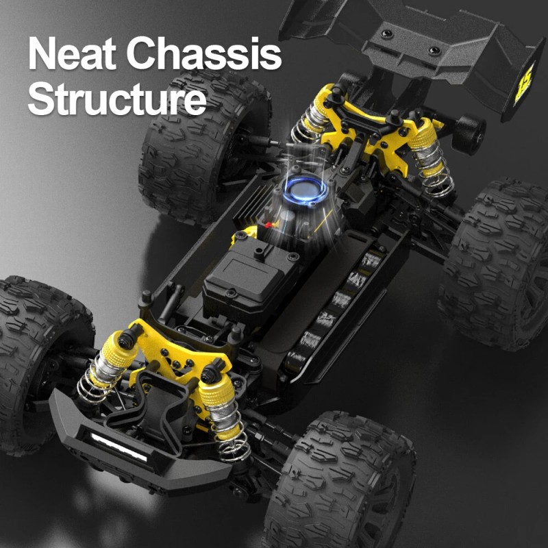 JIUSI MT14R 1/14 skaala valmis radio-ohjattava neliveto harjaton 80 km/h maastoauto metallinen alusta