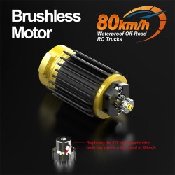 JIUSI MT14R 1/14 skaala valmis radio-ohjattava neliveto harjaton 80 km/h maastoauto metallinen alusta