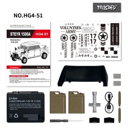 HG TRASPED HG4-51 1/18 radio-ohjattava Steyr 1500A nelivetoinen komentoajoneuvo LED-valoilla