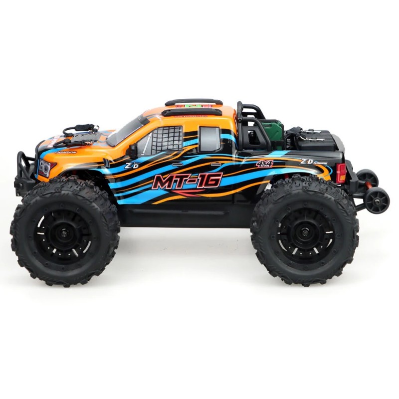 ZD Racing MT16 RTR 1/16 harjaton 80 km/h neliveto maastoauto alumiinipohjalla