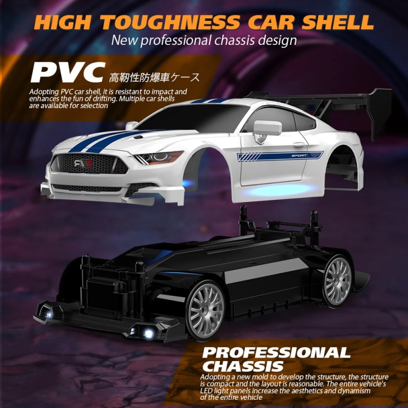 ENOZE 8601/8602 radio-ohjattava 1/24 drift-auto 2,4GHz neliveto 30 km/h LED-valot