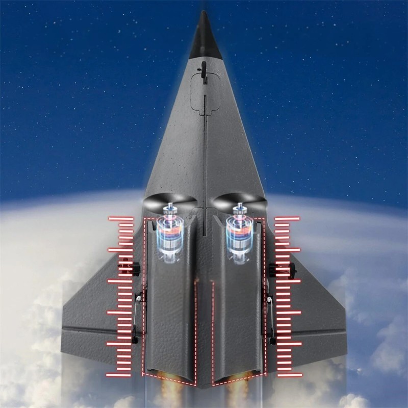 FlyBear FX9672 Darkstar 325 mm siipiväli 2,4 GHz nelikanavainen kuusiakselinen gyroskooppi EPP-vaahto RC-lentokone