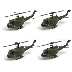 Eachine E190 skaalattu UH-1 Huey RC-helikopteri 1:34 2.4G 6CH optinen virtauspaikannus harjattomat moottorit