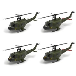 Eachine E190 skaalattu UH-1 Huey RC-helikopteri 1:34 2.4G 6CH optinen virtauspaikannus harjattomat moottorit