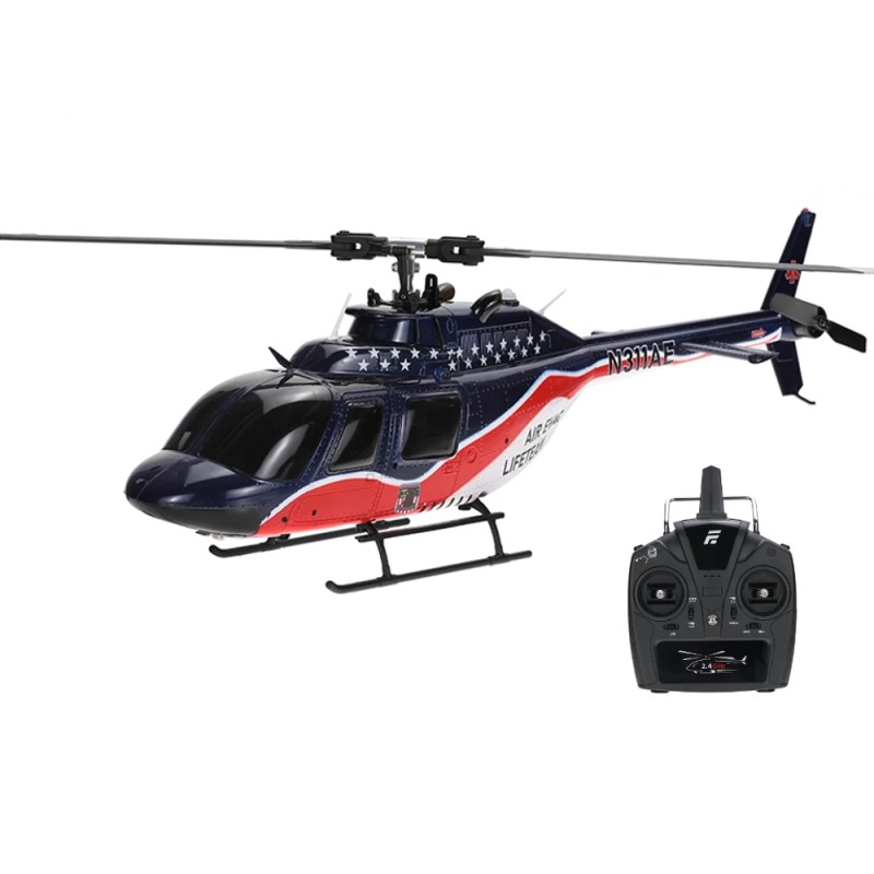 Eachine E186 skaalahelikopteri 1 27 Bell 206 tyyppi 2 4 GHz 6 kanavainen korkeudenhallinnalla optisella paikannuksella