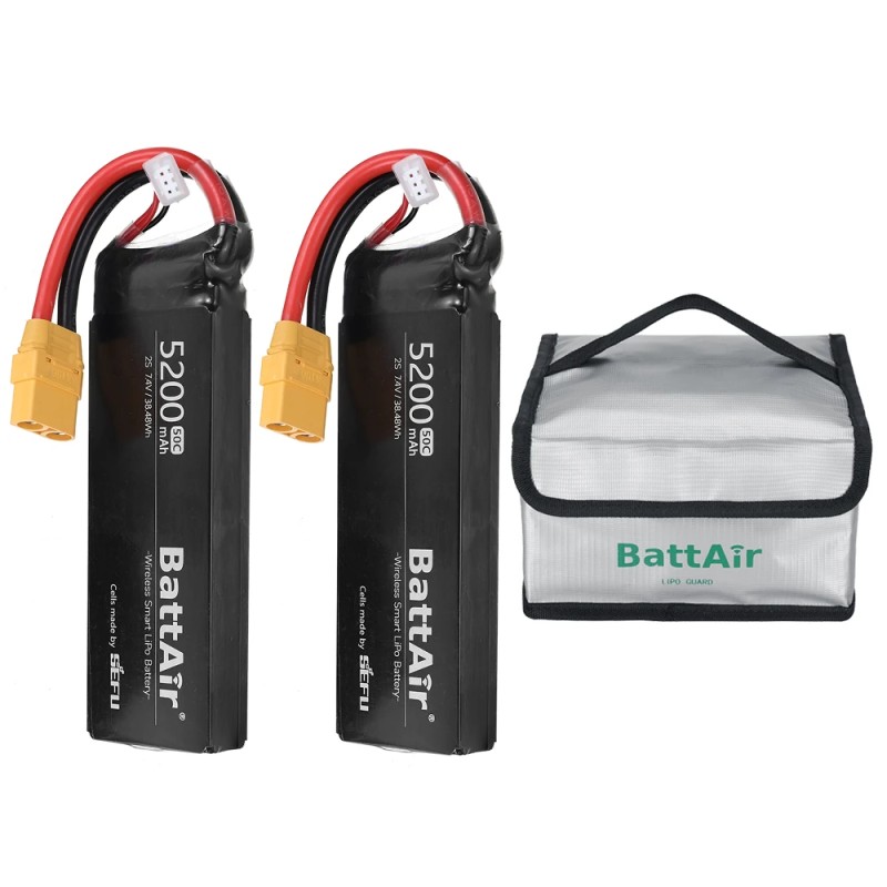 ISDT BattAir 7.4V 5200mAh 50C 2S toisen sukupolven älykäs lipoakku XT90 sovellusohjattu RC-autoille