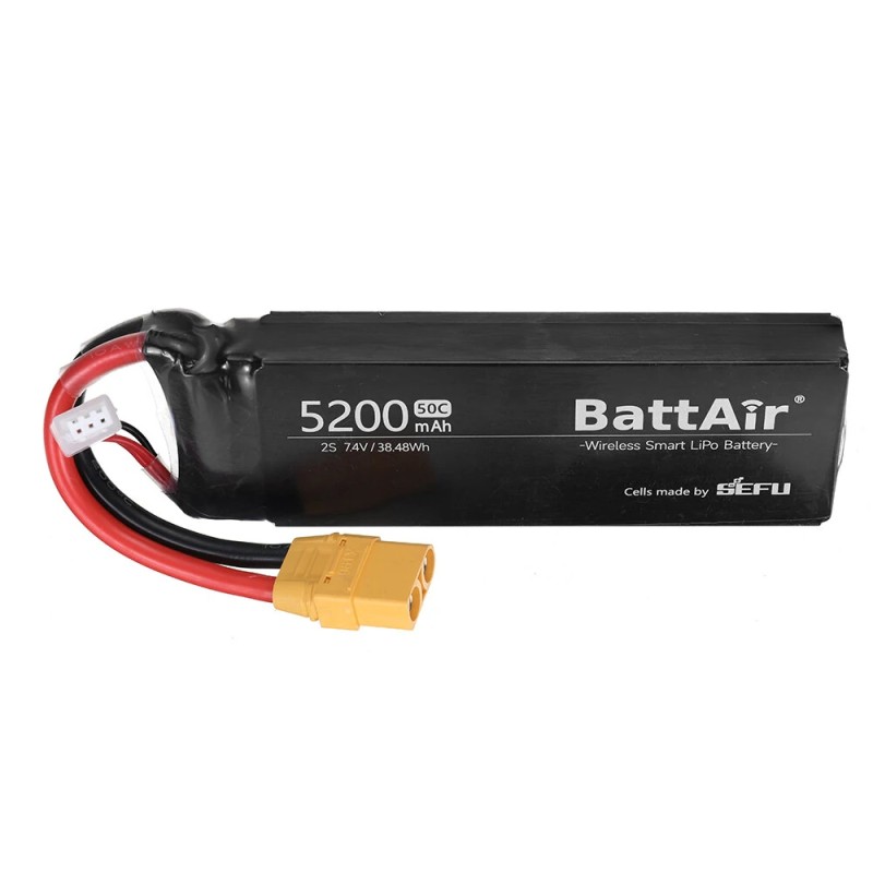 ISDT BattAir 7.4V 5200mAh 50C 2S toisen sukupolven älykäs lipoakku XT90 sovellusohjattu RC-autoille