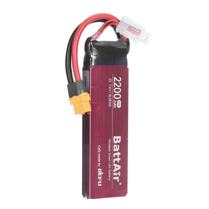 ISDT BattAir toisen sukupolven 7.4V 2200mAh 50C 2S älykäs LiPo-akku langattomalla sovellusohjauksella XT60