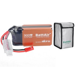 ISDT BattAir 2. sukupolven 7.4V 900mAh 30C 2S älykäs LiPo-akku sovellusohjauksella JST-liittimellä