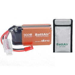ISDT BattAir 2. sukupolven 7.4V 900mAh 30C 2S älykäs LiPo-akku sovellusohjauksella JST-liittimellä