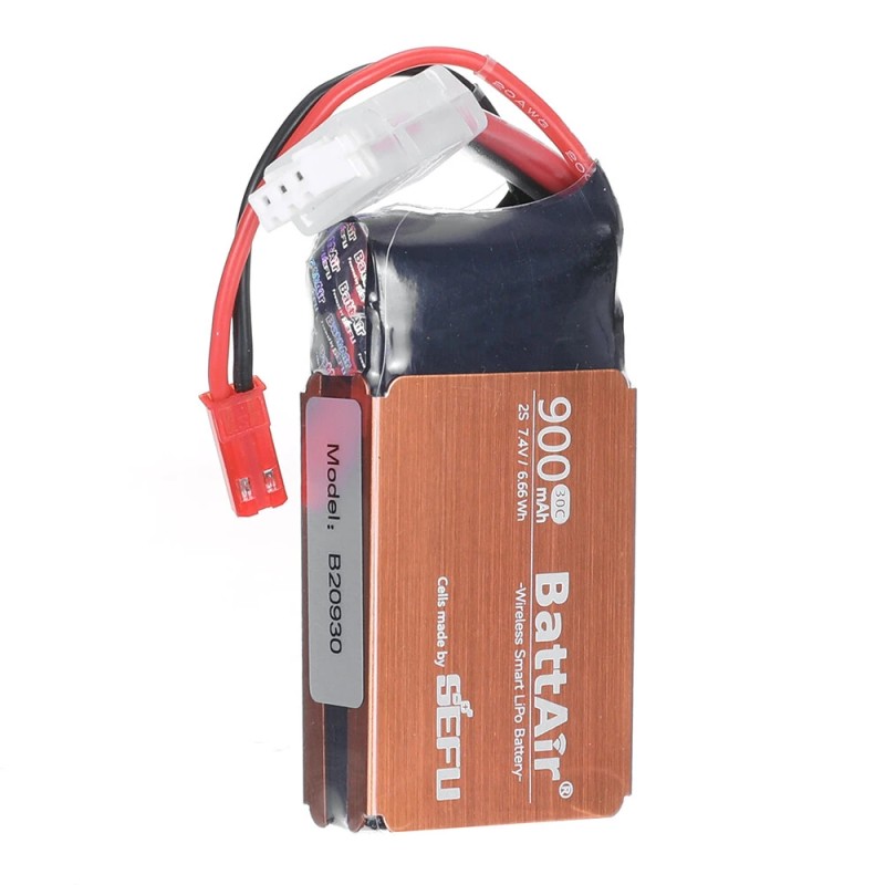 ISDT BattAir 2. sukupolven 7.4V 900mAh 30C 2S älykäs LiPo-akku sovellusohjauksella JST-liittimellä