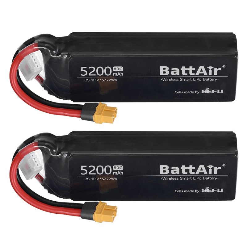 ISDT BattAir toisen sukupolven 11.1V 5200mAh 80C 3S älykäs lipoakku XT60 sovellusohjaus