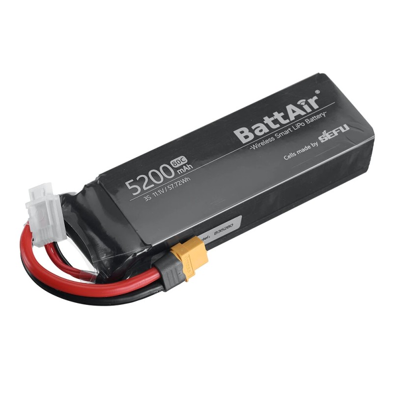 ISDT BattAir toisen sukupolven 11.1V 5200mAh 80C 3S älykäs lipoakku XT60 sovellusohjaus