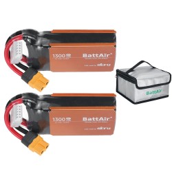 ISDT BattAir 2 kpl 14 8V 1300mAh 80C 4S älykäs lipoakku XT60 sovellusohjattu