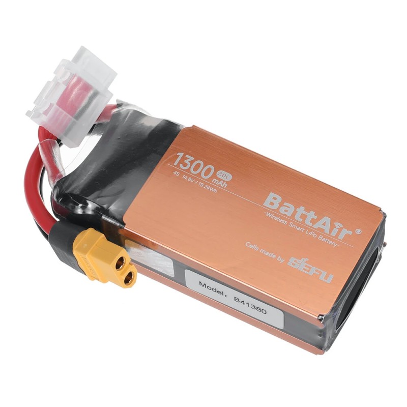 ISDT BattAir 2 kpl 14.8V 1300mAh 80C 4S älykäs lipoakku XT60 sovellusohjattu