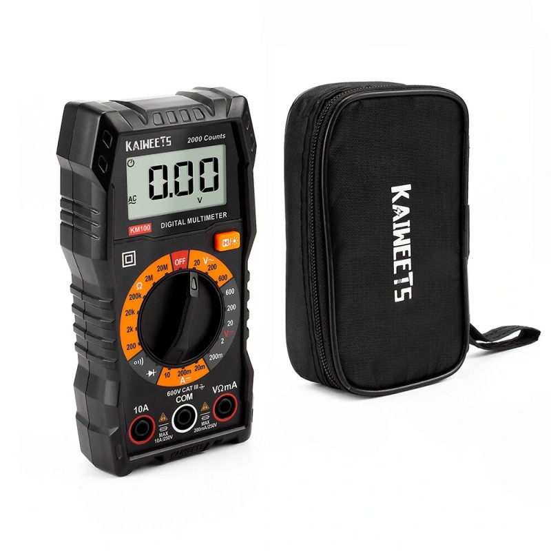 KAIWEETS KM100 digitaalinen yleismittari vaihto- ja tasajännite tasavirta resistanssi dioditesti turvallinen