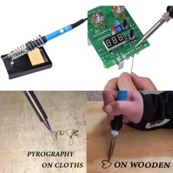 HANDSKIT EU-pistoke 220V 60W säädettävä juotinsarja kahdeksanosainen mukana viisi juotoskärkeä ja pinsetit kannettava