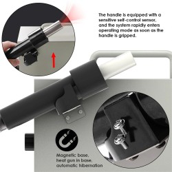 HANDSKIT 857DW digitaalinen kuumailmapuhallin ja juotosasema LED-näytöllä lämpötilansäädöllä kannettava