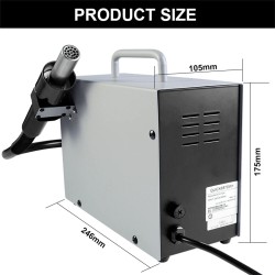 HANDSKIT 857DW digitaalinen kuumailmapuhallin ja juotosasema LED-näytöllä lämpötilansäädöllä kannettava