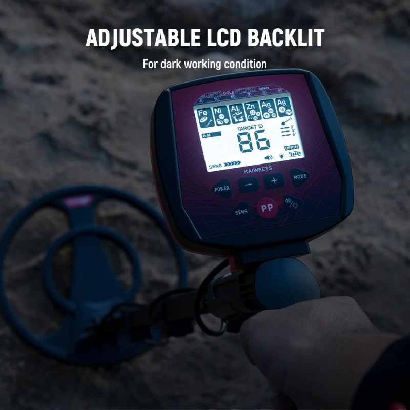 KAIWEETS EXPLORER X ammattimainen metallinilmaisin kuusi tunnistustilaa IP68-vedenpitävä kela säädettävä varsi