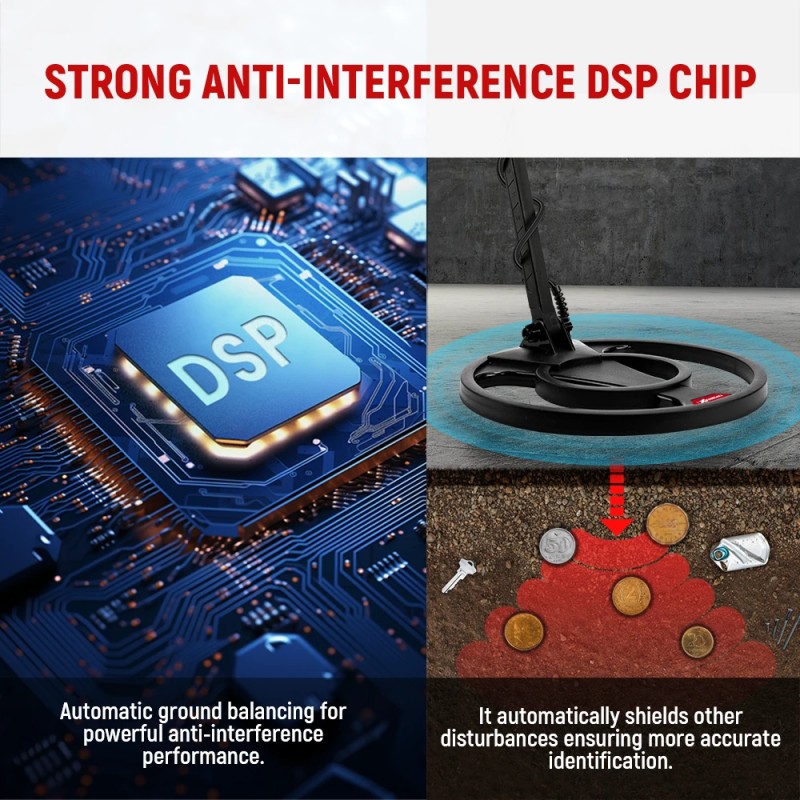 KAIWEETS EXPLORER X ammattimainen metallinilmaisin kuusi tunnistustilaa IP68-vedenpitävä kela säädettävä varsi