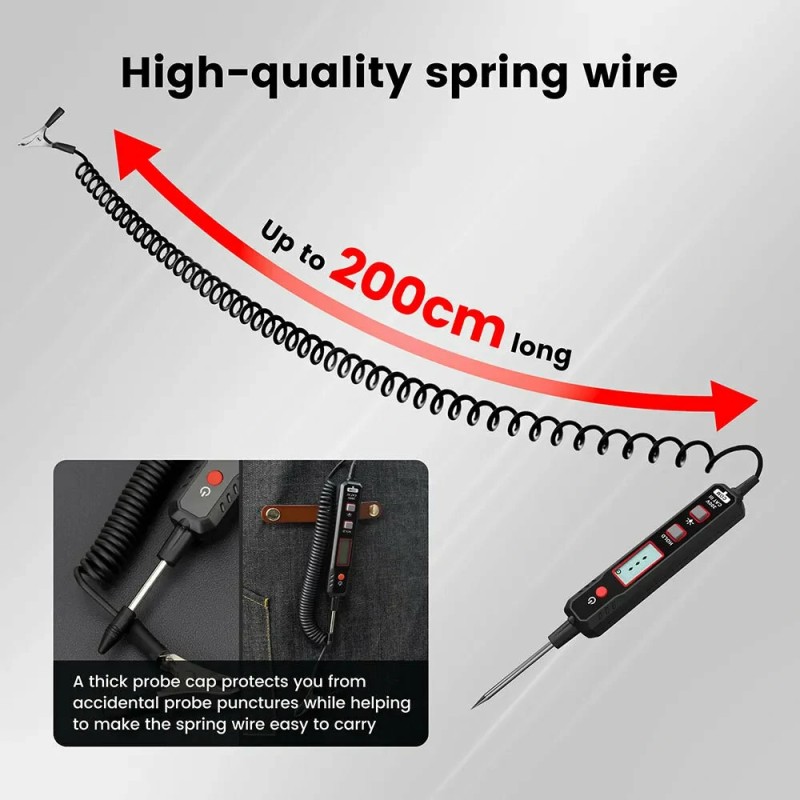 KAIWEETS VT501 älykäs auton sähköpiirien testeri 0,8–100 V LED-näyttö korkea tarkkuus