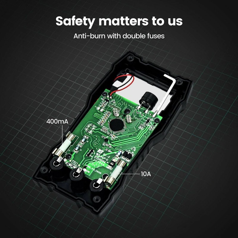 Kaiweets KM100S digitaalinen yleismittari tarkka taustavalolla kotikäyttöön autoihin teollisuuteen