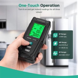 ERICKHILL RT-100S kolmitoiminen sähkömagneettikenttämittari värikoodattu näyttö hälytykset kannettava energiatehokas