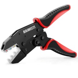 KAIWEETS KDC02 puristustyökalu AWG 22 10 kutistesukkaliittimille ja eristetyille sähköliittimille säädettävä räikkä