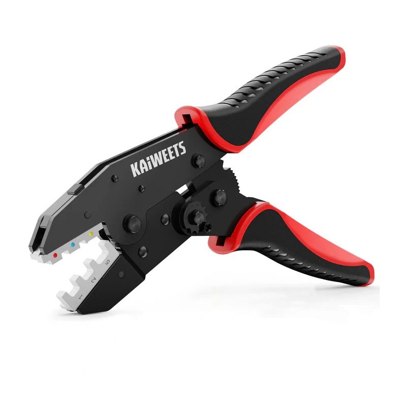 KAIWEETS KDC02 puristustyökalu AWG 22 10 kutistesukkaliittimille ja eristetyille sähköliittimille säädettävä räikkä