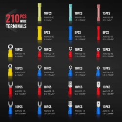 KAIWEETS KDC02 puristustyökalu AWG 22-10 kutistesukkaliittimille ja eristetyille sähköliittimille säädettävä räikkä