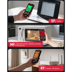 KAIWEETS KEMF-1 kolmitoiminen säteilyilmaisin ladattava magneettikenttä sähkökenttä radiotaajuus langaton hälytin trendikaavio