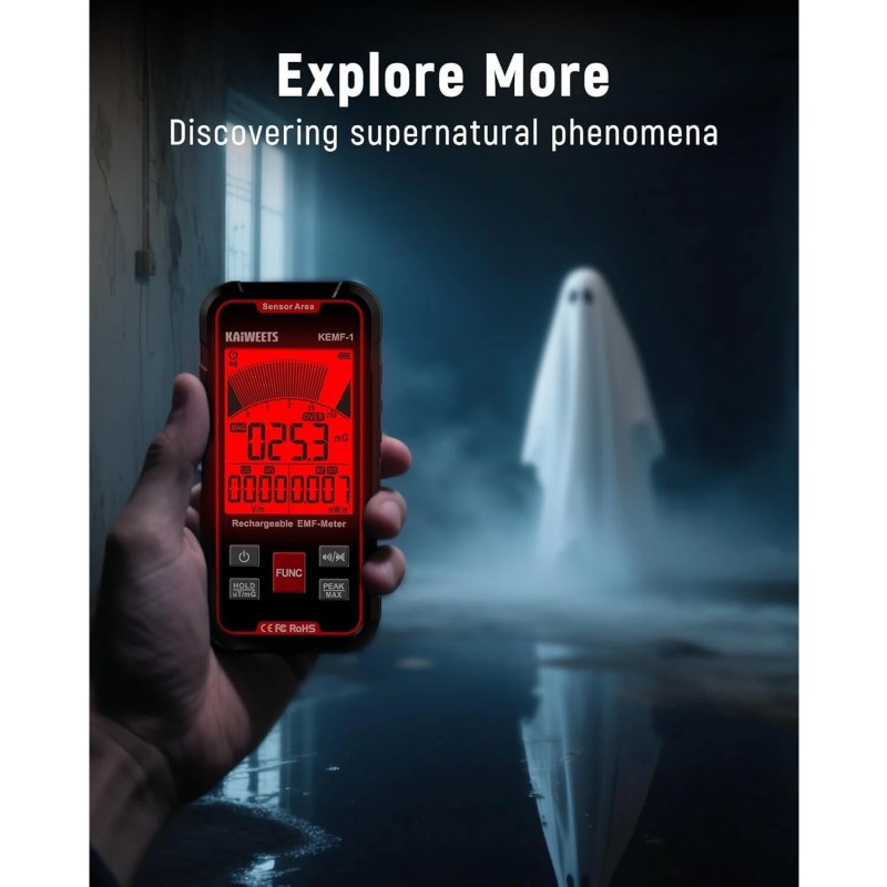 KAIWEETS KEMF-1 kolmitoiminen säteilyilmaisin ladattava magneettikenttä sähkökenttä radiotaajuus langaton hälytin trendikaavio
