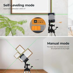 CIGMAN CM-G02/CM-G02A vihreä lasertaso kaksi viivaa IP54 ladattava AA-akku