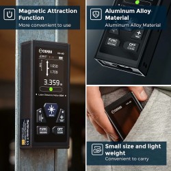 CIGMAN CD-60 120 metrin kaksoislaserinen etäisyysmittari ladattava tarkka monitoiminen