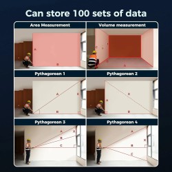 CIGMAN CD-60 120 metrin kaksoislaserinen etäisyysmittari ladattava tarkka monitoiminen