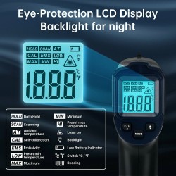 ERICKHILL ROOK600 SP infrapunalämpömittari säädettävällä emissiivisyydellä ja lämpötilahälytyksellä