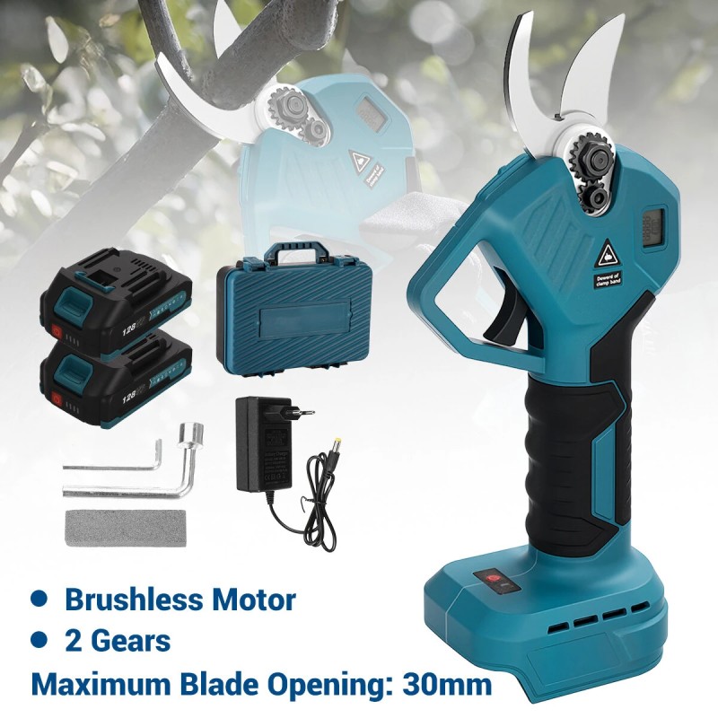 Sähköiset oksasakset harjattomalla moottorilla SK5-hiiliteräs 30 mm 18V-akku säädettävät vaihteet kevyt muotoilu