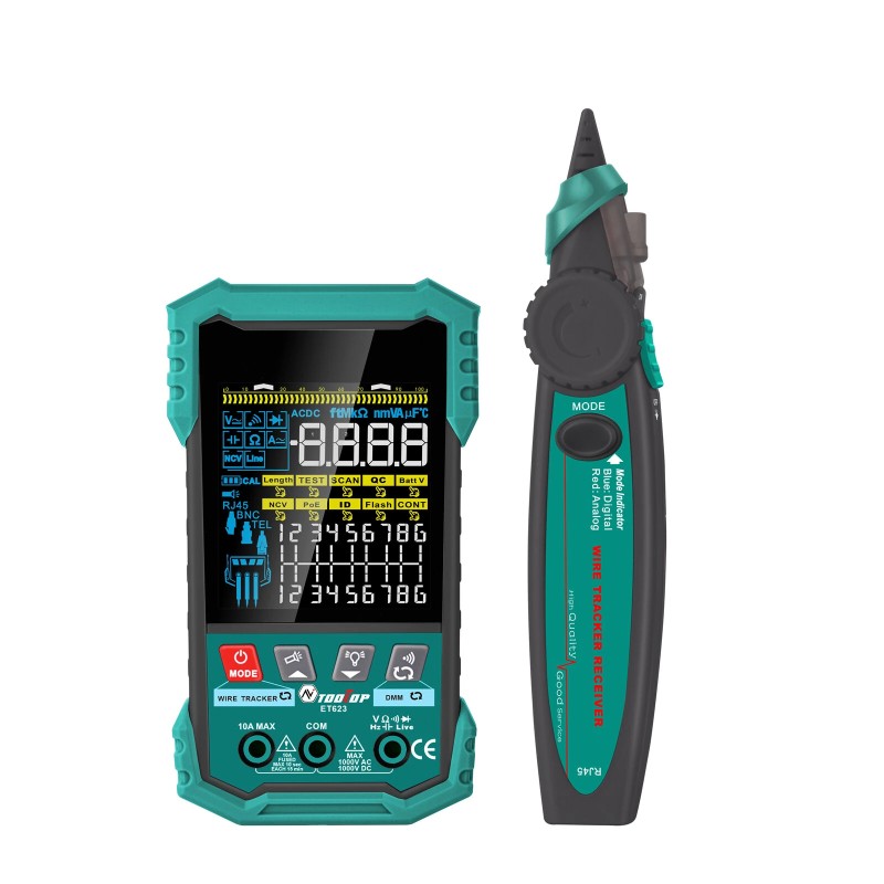 ET622 ET623 verkkokaapelitesteri ja yleismittari 6000 lukemainen värinäytöllä POE testaus NCV seuranta 400m mittaus