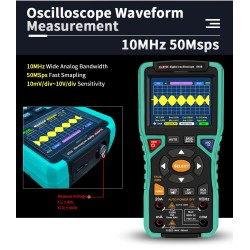 WINAPEX kaksitoiminen digitaalinen oskilloskooppi ja yleismittari 10 MHz 50MSa/s 400V ylikuormitussuoja