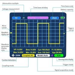 WINAPEX kaksitoiminen digitaalinen oskilloskooppi ja yleismittari 10 MHz 50MSa/s 400V ylikuormitussuoja
