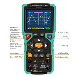 WINAPEX kaksitoiminen digitaalinen oskilloskooppi ja yleismittari 10 MHz 50MSa/s 400V ylikuormitussuoja