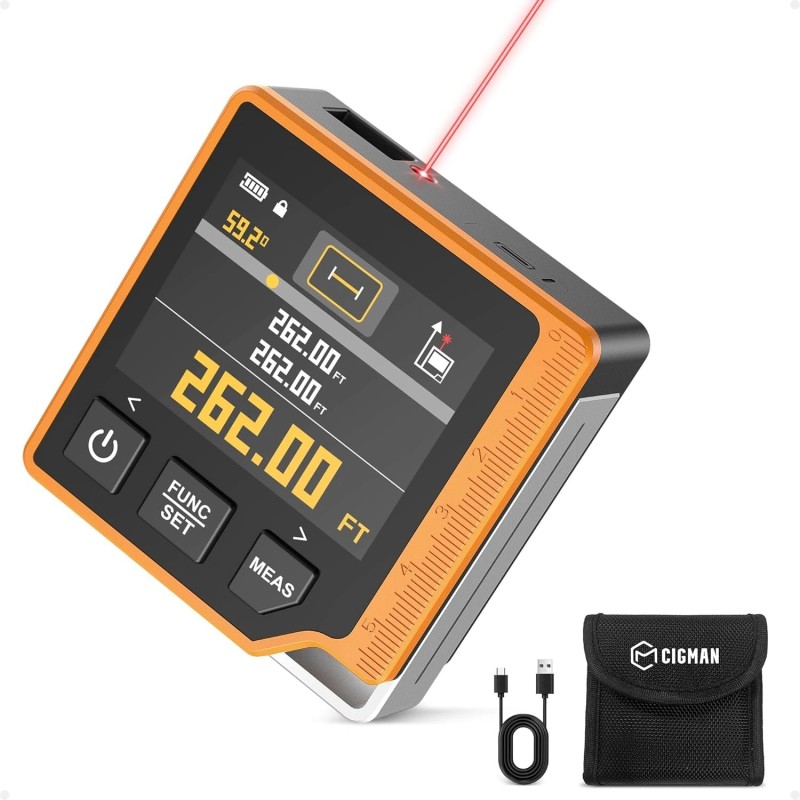 CIGMAN CD80 80 m lasermittari digitaalinen mittanauha kulmamittaus USB C ladattava