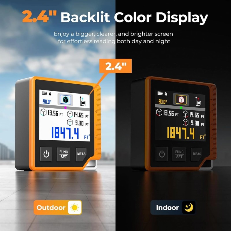 CIGMAN CD80 80 m lasermittari digitaalinen mittanauha kulmamittaus USB-C ladattava